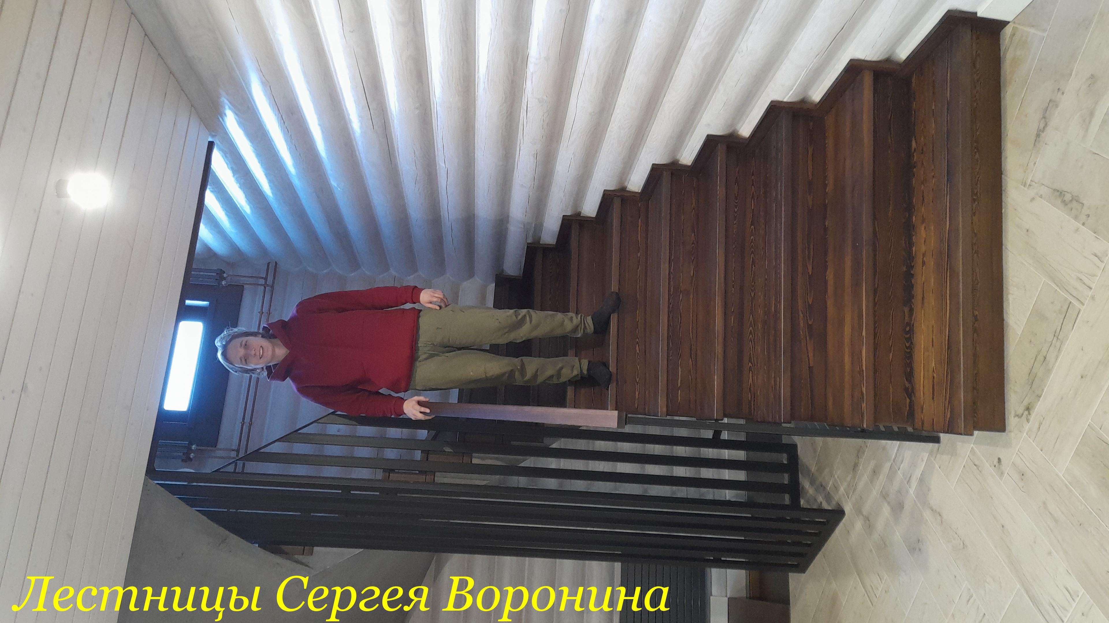 Межэтажные Лестницы Сергея Воронина, Воронеж - Бетонная лестница в срубе